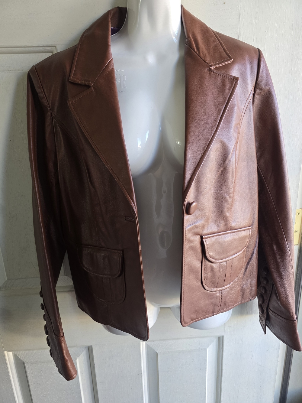 XOXO Brown Leather Blazer Jacket